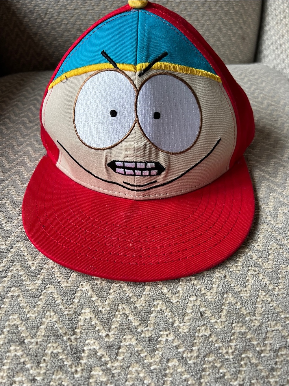 Cartman Character Snapback Cap - Red, Teal, Yellow